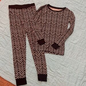 Little Sleepies Black and White Chevron Pajama Set